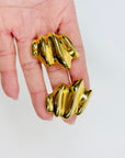 1991 GIVENCY GOLD WAVES KNOT CLIP ON EARRINGS