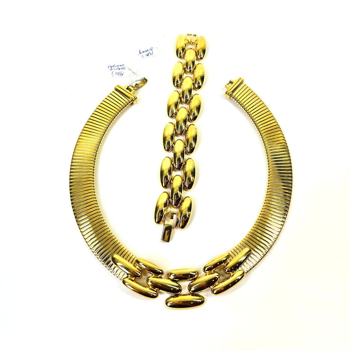 1980s GIVENCY TUBOGAS LINKS NECKLACE SUITE
