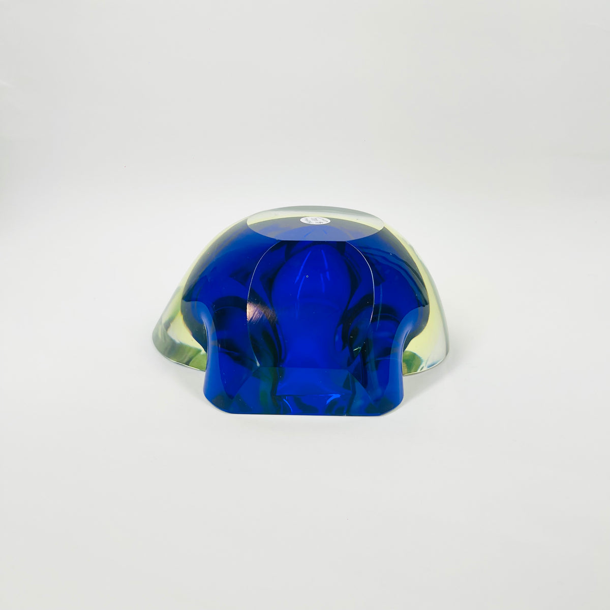 1940s BLUE GREEN COBALT BLUE SOMMERSO URANIUM GLASS GEODE BOWL