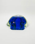 1940s BLUE GREEN COBALT BLUE SOMMERSO URANIUM GLASS GEODE BOWL