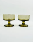 1970s FRENCH GREY FOOTED COUPE/DESSERT BOWLS