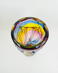 1970s JAPANESE KAMEI HARLEQUIN SOMMERSO GLASS TWIST VASE
