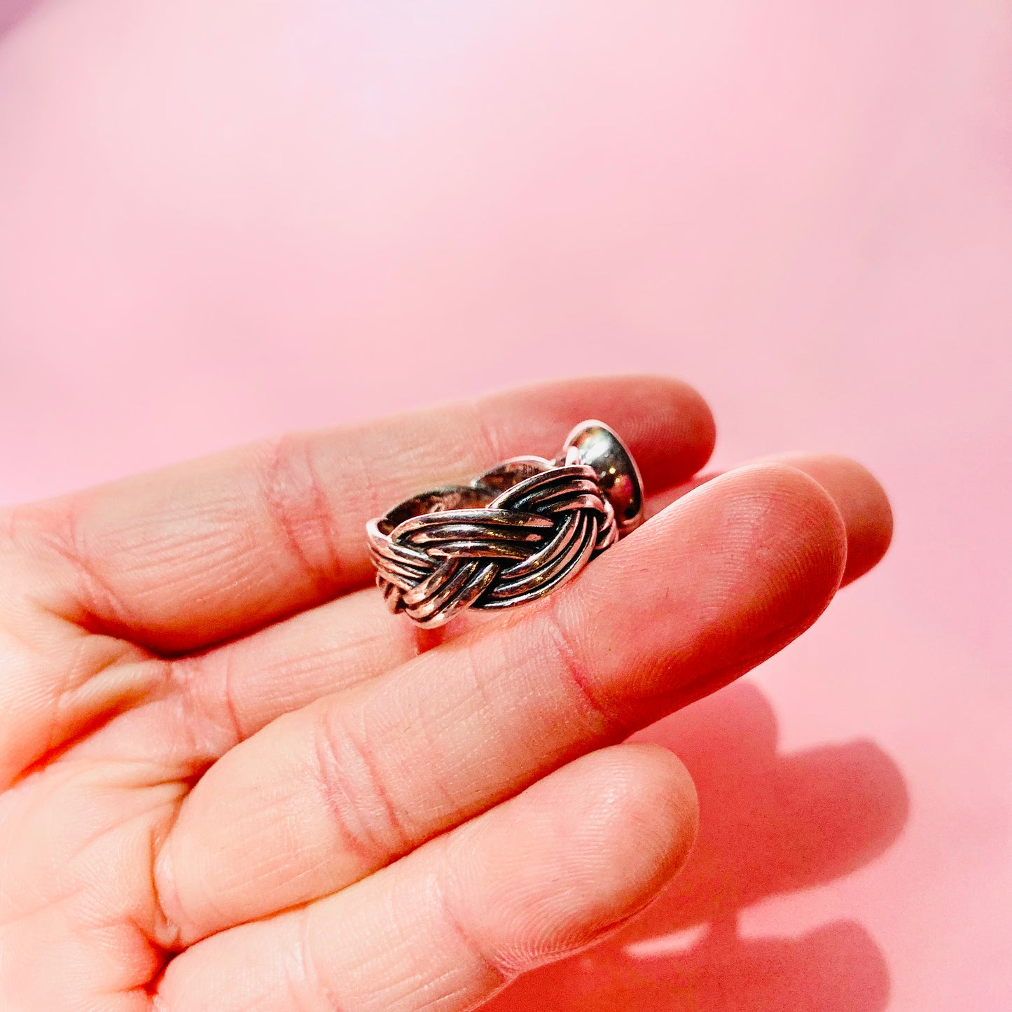 SILVER AMETHYST KNOT RING