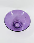 1980s AUSTRALIAN MOUTH BLOWN WIRED PURPLE ART GLASS BOWL BY STEPHEN MORRIS