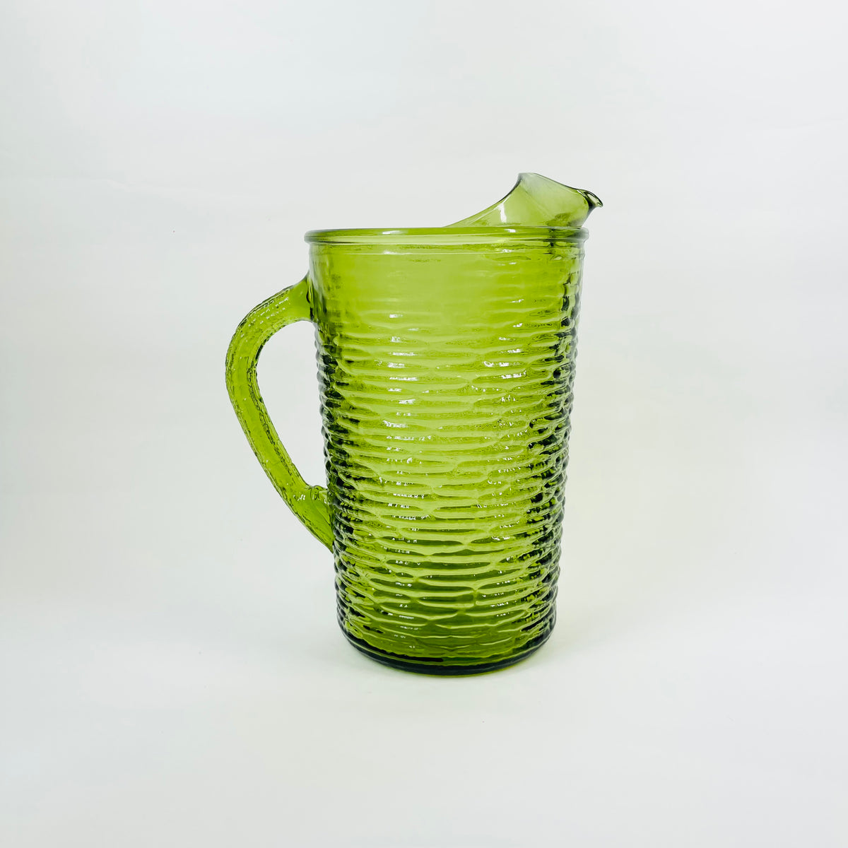 1970s ANCHOR HOCKING GREEN BARK GLASS TUMBLERS