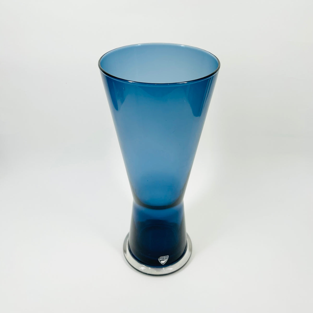 1980s ORREFORS BLUEMARINE GLASS VASE