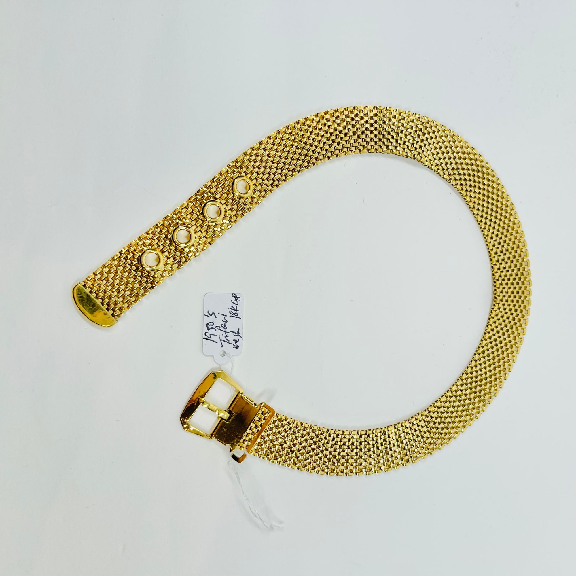 1970s TRIFARI MESH BUCKLE NECKLACE