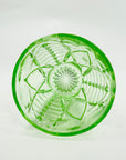 ANTIQUE ART DECO PRESSED GREEN DEPRESSION GLASS VASE