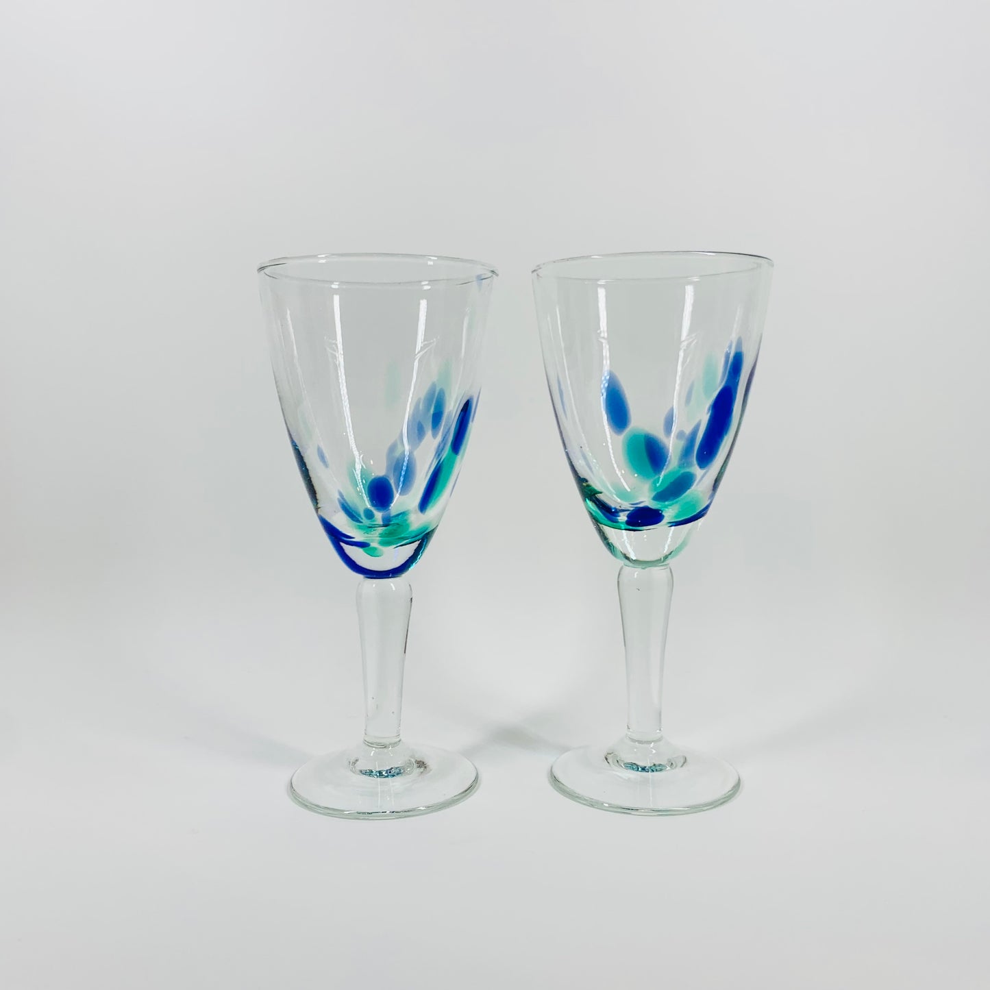 80s MURANO SPATTER GLASS GOBLETS