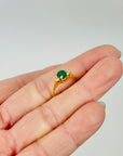 ANTIQUE ART DECO 14K GOLD RING WITH EMERALD & DIAMONDS