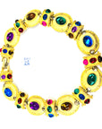 1980s MUGHAL STYLE TUTTI FRUITTI LINKS NECKLACE