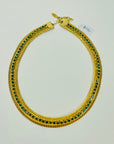 1950s CORO MESH EMERALD BEADS COLLAR NECKLACE