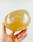 1980s MOUTH BLOWN SWEDISH LUSTER GLASS PINCHED RIM POSY VASE