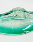 1950s MURANO TURQUOISE BLUE GLASS BOWL/ASHTRAY WITH CONTROLLED BUBBLES