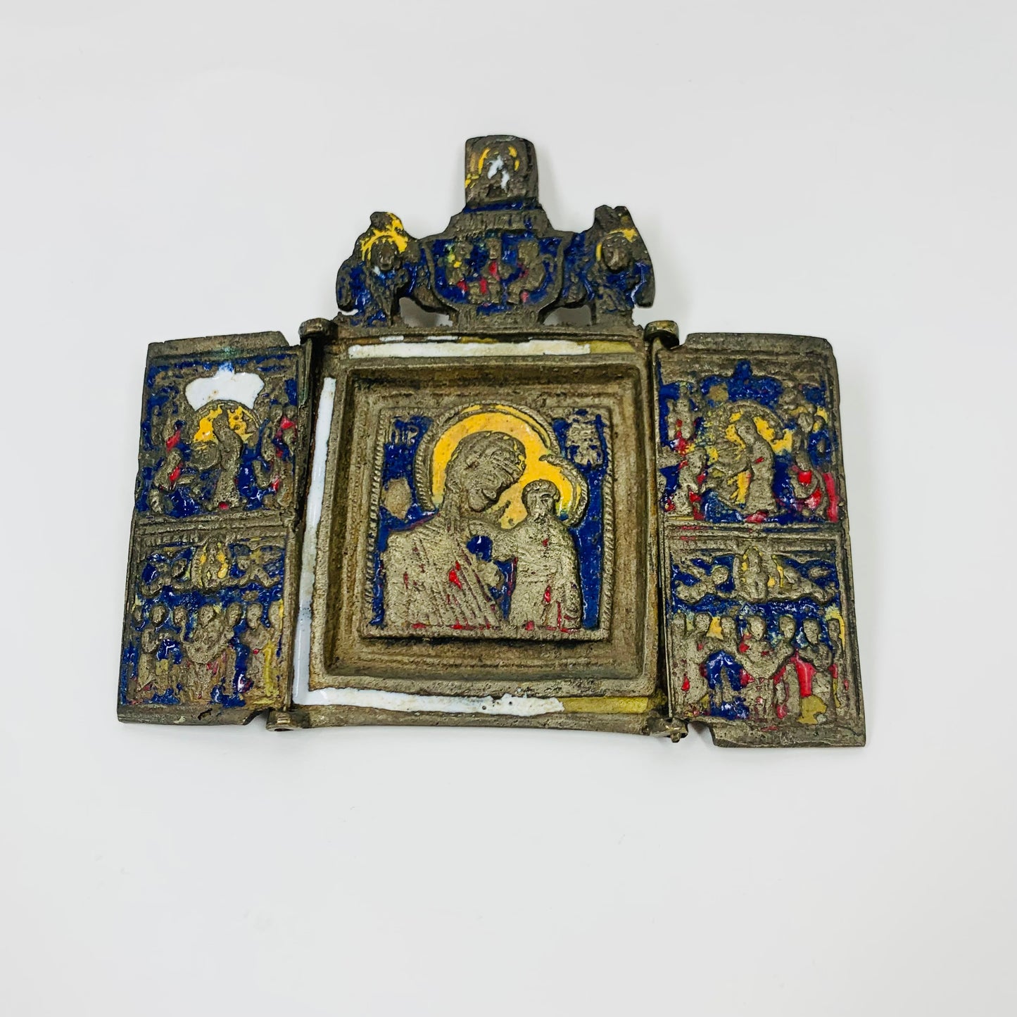 ANTIQUE CHRISTIAN ORTHODOX TRAVEL TRIPTYCH