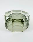 1950s SMOKY GREY MURANO MANDRUZZATO SOMMERSO FACETED GLASS HEXAGON BOWL