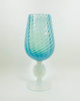 1940s EMPOLI BLUE OPALESCENT OPTICAL GLASS VASE