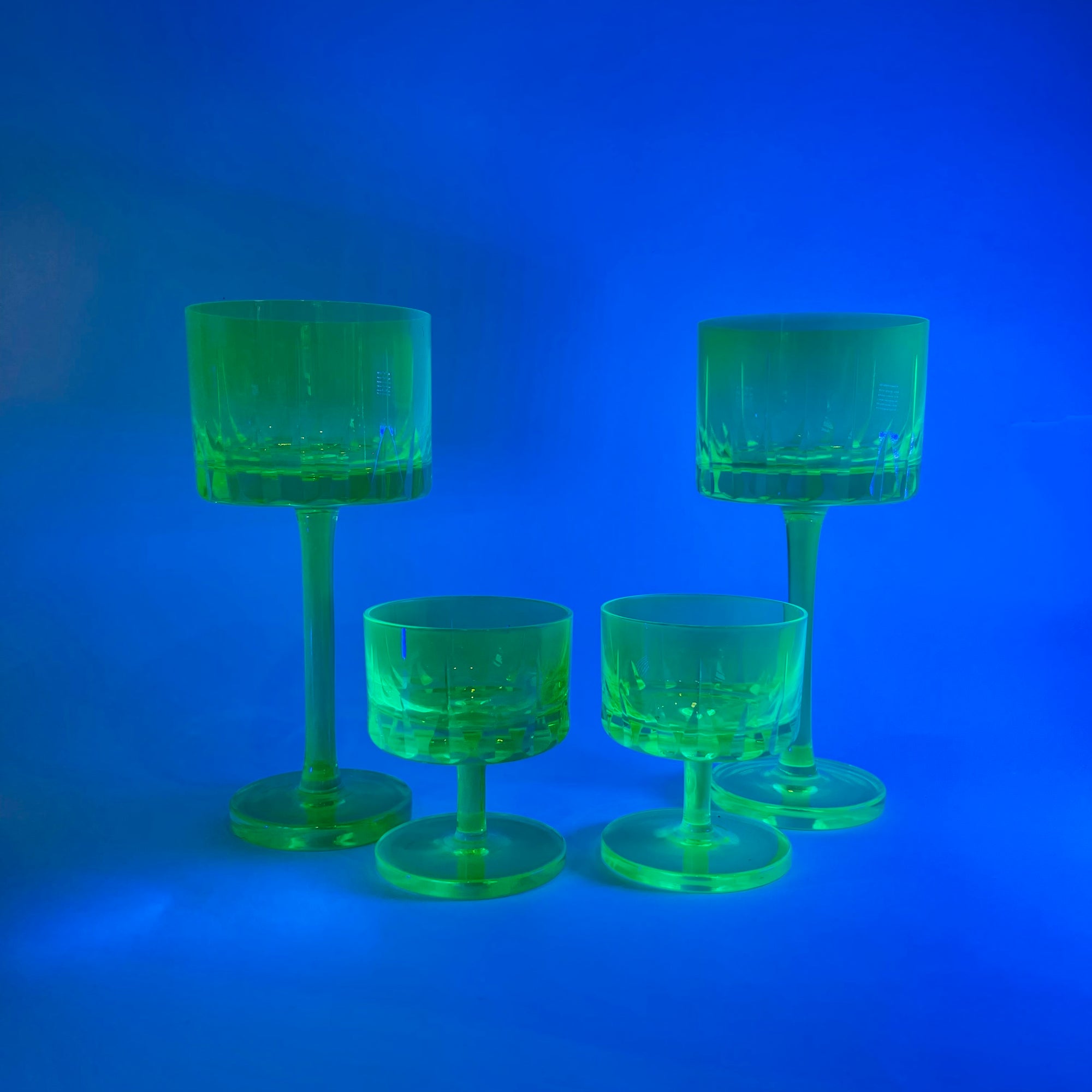 ART DECO URANIUM GLASS COUPE