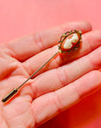 1950s COSTUME PEARL CAMEO HAT PIN
