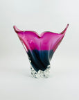1970s JAPANESE PINK TEAL BLUE SOMMERSO GLASS FISHTAIL VASE
