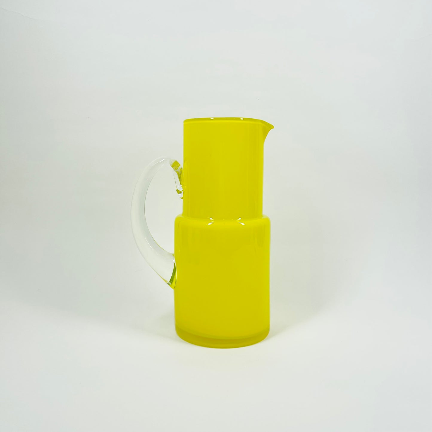 1960s HOLMEGAARD CASED YELLOW LEMON GLASS JUG SET