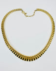 1950s ROLLED GOOD TEXTURED CLEOPATRA NECKLACE