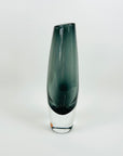 1960s SMOKEY GREY SOMMERSO GLASS VASE BY NILS LANDBERG FOR ORREFORS