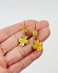 1993 CHANEL PARIS CROSSES DROP PIERCED EARRINGS