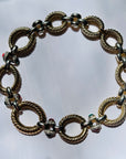 1950s BIJOUX CASCIO CABOCHON TWO-TONE STATEMENT NECKLACE