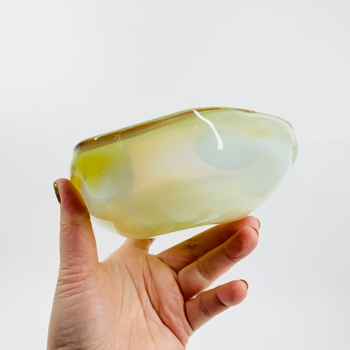 1950s LEMON OPALESCENT GLASS BOWL/ASHTRAY