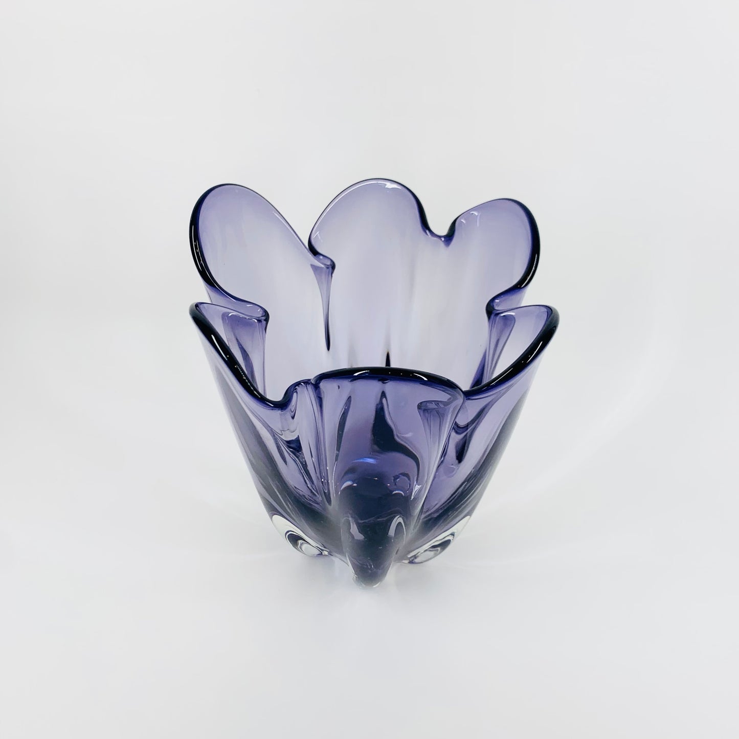 70s JAPANESE PURPLE HANDKERCHIEF VASE