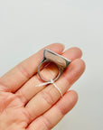 1960s DANISH BRUTALIST SILVER MOTHER OF PEARL BAR RING