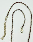 LIMITED EDITION 2021 CHANEL BURGUNDY CHAIN HEART BLUE RESIN PENDANT NECKLACE