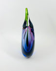 1960s MURANO HARLEQUIN SOMMERSO SWUNG GLASS VASE