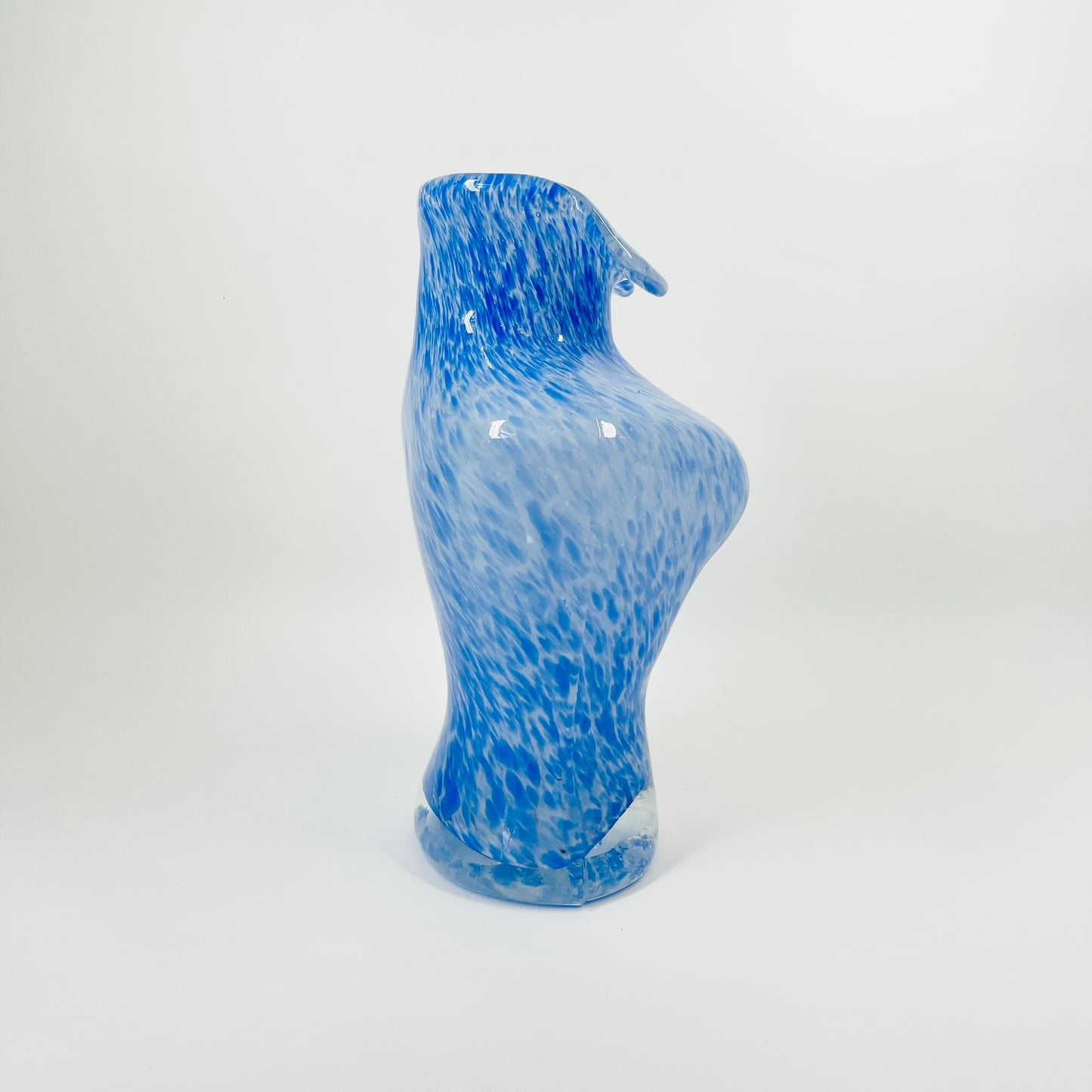 1980s MURANO BLUE SPATTER GLASS BUST VASE