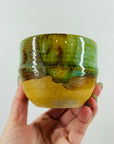 1970s JAPANESE GREEN DRIP GLAZED TEA CUPS