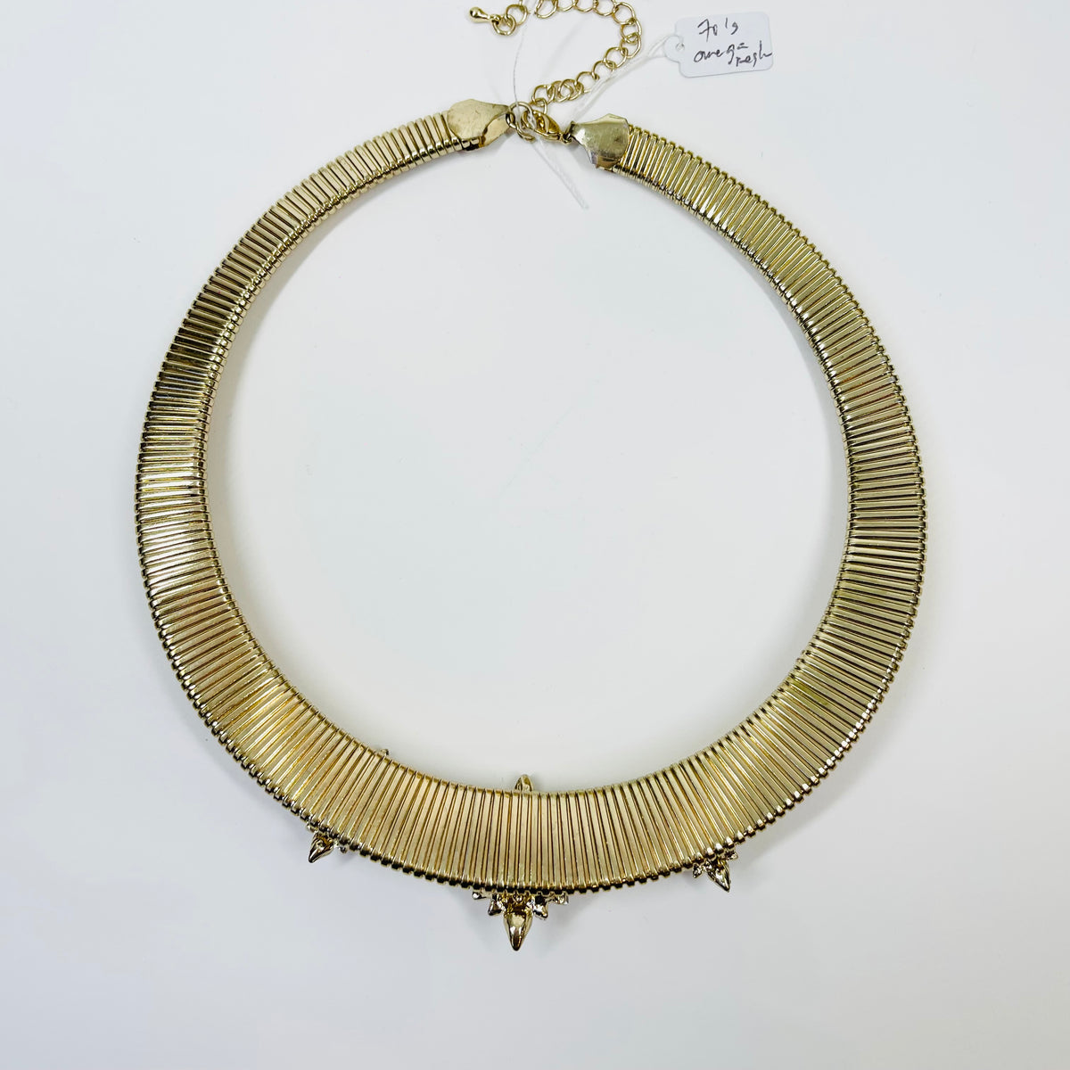 1970s CHUNKY TUBOGAS MESH DIAMANTE STATEMENT NECKLACE