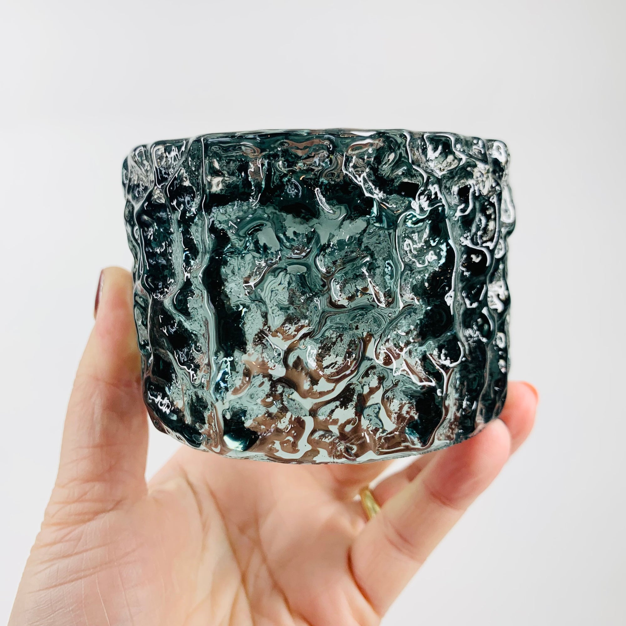 GEOFFREY BAXTER BARK GLASS CANDLE HOLDER