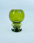 1960s FINNISH OLIVE GREEN GLASS HOOP VASE BY TAMARA ALADIN FOR RIIHIMAEN LASI
