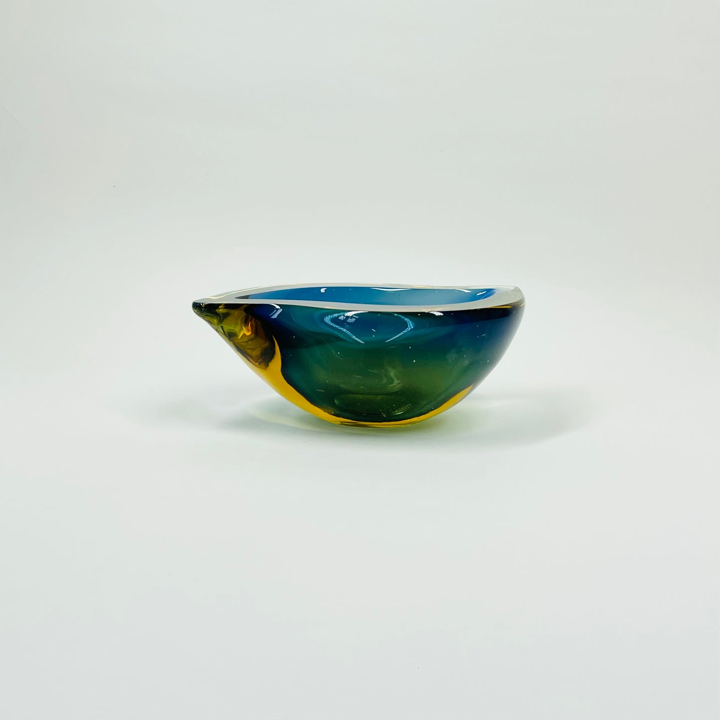 1950s BLUE GOLD MURANO SOMMERSO GLASS BOWL