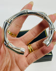 SIGNED 1990s TOM FORD GUCCI STERLING SILVER BAMBOO CUFF