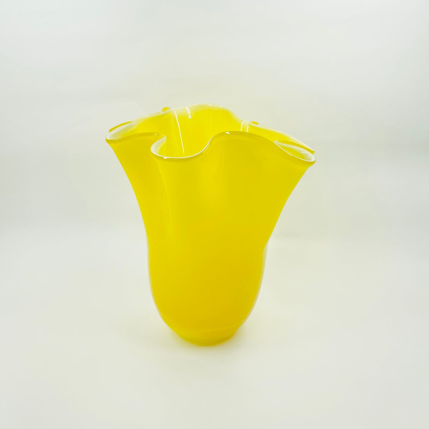 1960s YELLOW CASED HANDKERCHIEF VASE