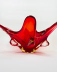LARGE 1940s URANIUM MURANO RED SOMMERSO GLASS BOWL