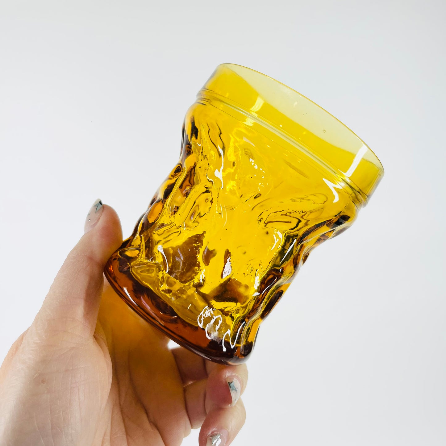 50s AMBER BARK TUMBLER GLASSES