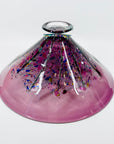 1990s AUSTRALIAN MOUTH BLOWN PINK PURPLE SPATTER ART GLASS BOWL BY MATT LARWOOD