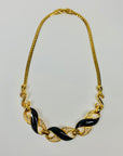 80s TRIFARI BLACK ENAMEL NECKLACE SUITE