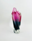 1970s JAPANESE PINK TEAL BLUE SOMMERSO GLASS FISHTAIL VASE