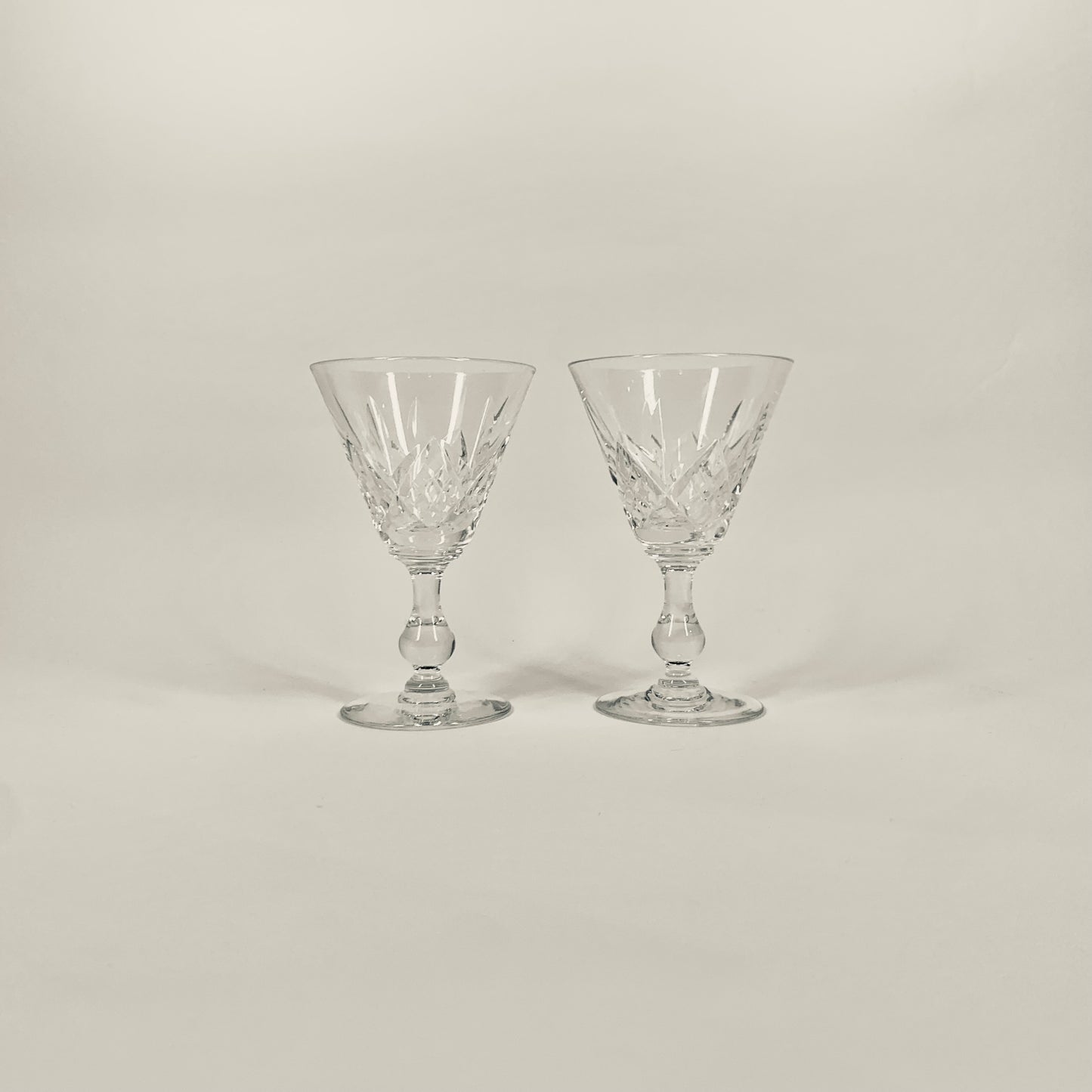 ANTIQUE WEBB CRYSTAL FOOTED LIQUEUR GLASSES