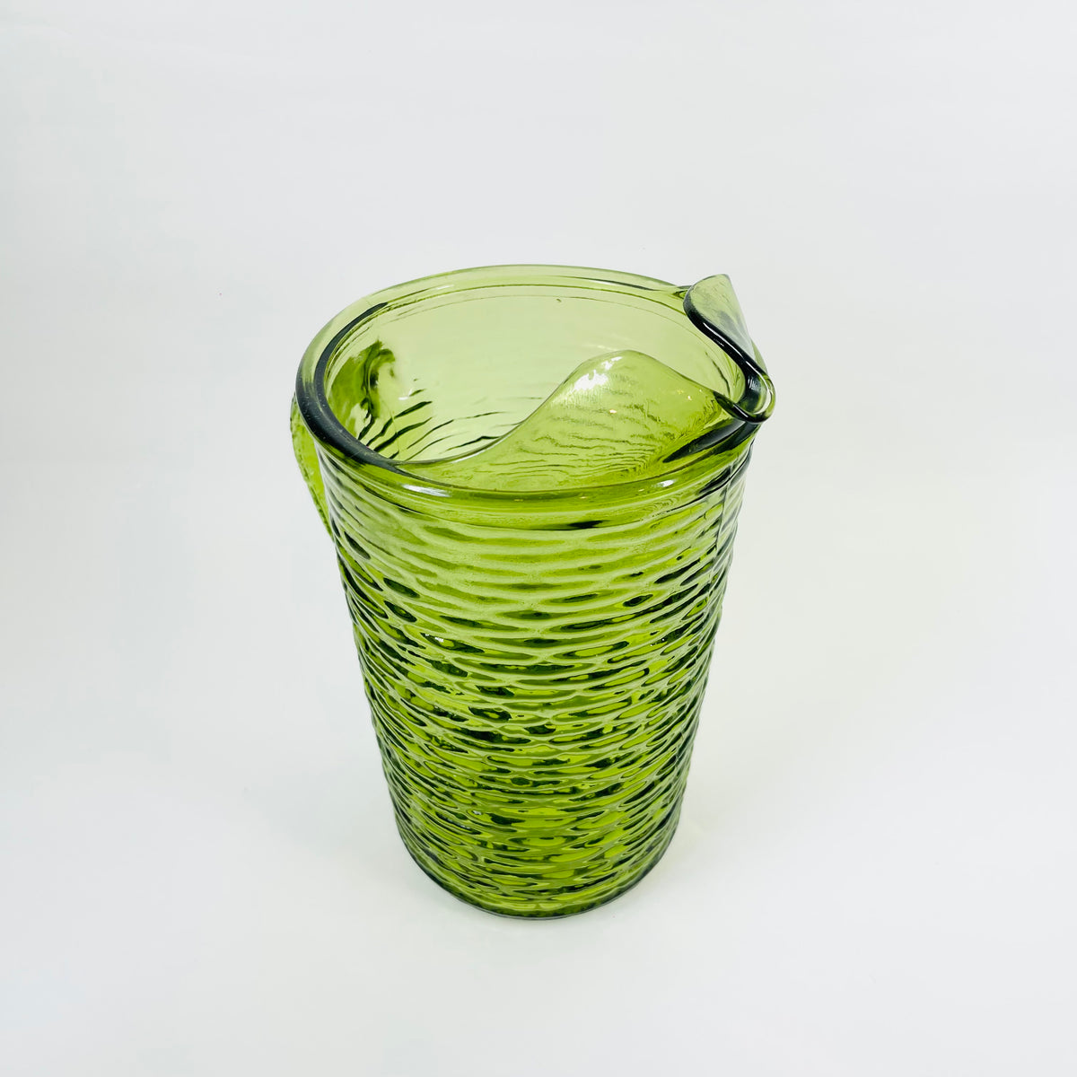 1970s ANCHOR HOCKING GREEN BARK GLASS TUMBLERS
