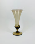 MCM CUT SMOKY GREY FOOTED POSY VASE